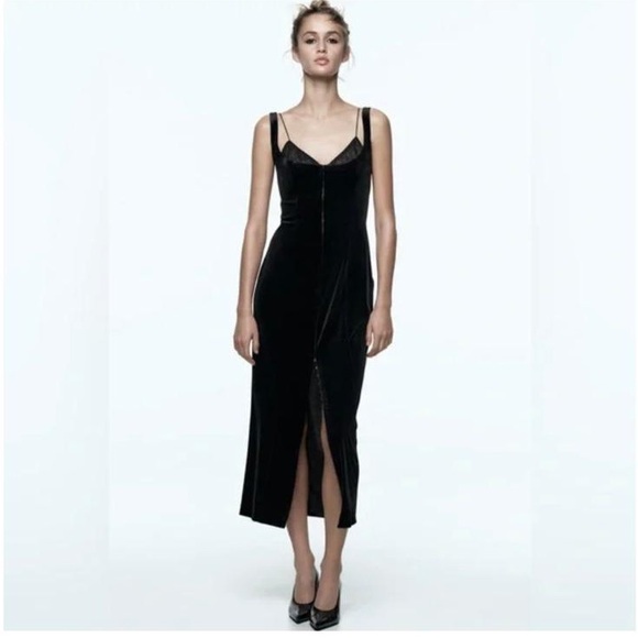 Zara Dresses & Skirts - ZARA VELVET CORSET STYLE DRESS